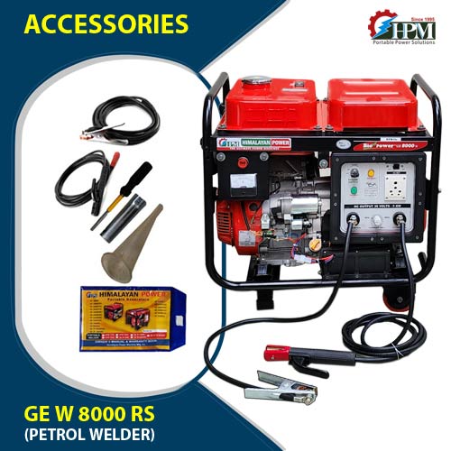 250 Amps portable smart Welding Generator -5 KW, with  Recoil & Self Start. Model GE-W8000RS, 