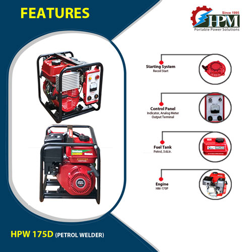 175 Amps Petrol Welding Generator, Model HPW-175D